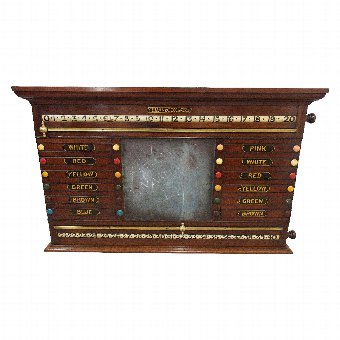 Victorian Mahogany Billiards Scoreboard