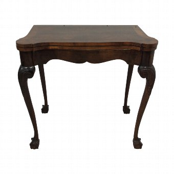 Early Georgian Style Cross-Banded Walnut Games Table
