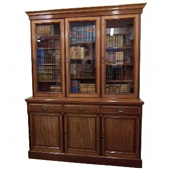 Victorian Mahogany 3 Door Library Bookcase