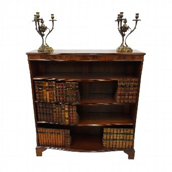Serpentine Fronted Mahogany Open Bookcase