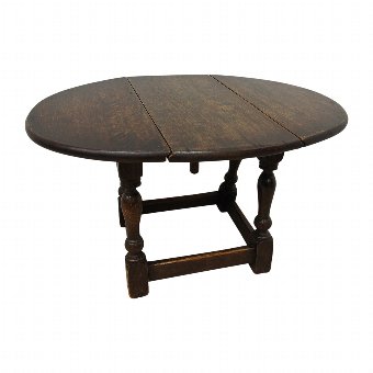 Solid Oak Jacobean Style Folding Table