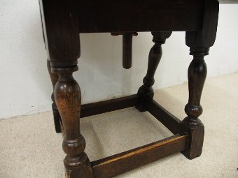 Antique Solid Oak Jacobean Style Folding Table