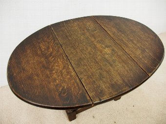 Antique Solid Oak Jacobean Style Folding Table