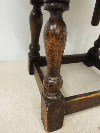 Antique Solid Oak Jacobean Style Folding Table