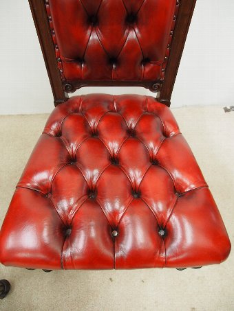 Antique Pair of Victorian Carved Oak Armorial Hall Chairs