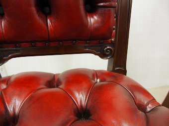 Antique Pair of Victorian Carved Oak Armorial Hall Chairs