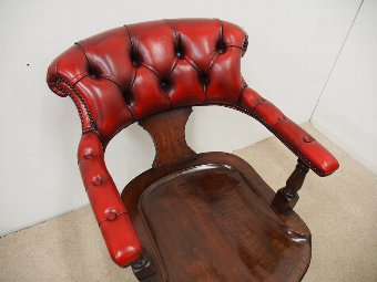 Antique Victorian Walnut Revolving Office Chair