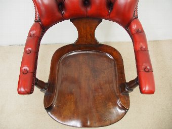 Antique Victorian Walnut Revolving Office Chair