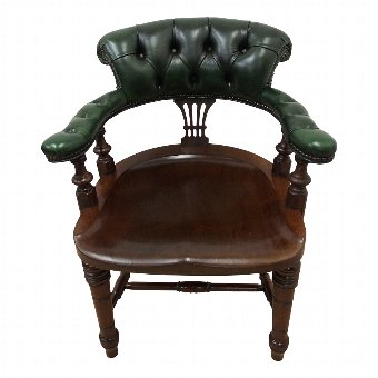 Late Victorian Mahogany Library Chair / Desk Chair