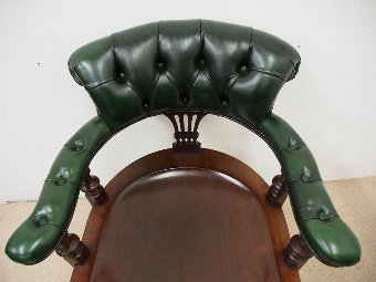 Antique Late Victorian Mahogany Library Chair / Desk Chair