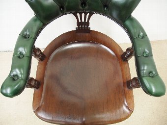 Antique Late Victorian Mahogany Library Chair / Desk Chair