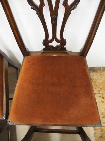 Antique Set of 10 Chippendale Style Mahogany Dining Chairs