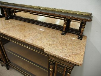 Antique Late Victorian/Aesthetic Movement Marble Topped Side Cabinet