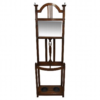 Art Nouveau Oak Hall Stand