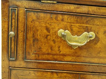 Antique Georgian Style Crossbanded Burr Walnut Bureau Bookcase