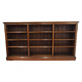 Large Victorian Mahogany Open Bookcase