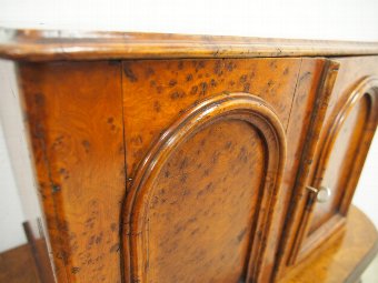 Antique Mid Victorian Burr Walnut Specimen Cabinet