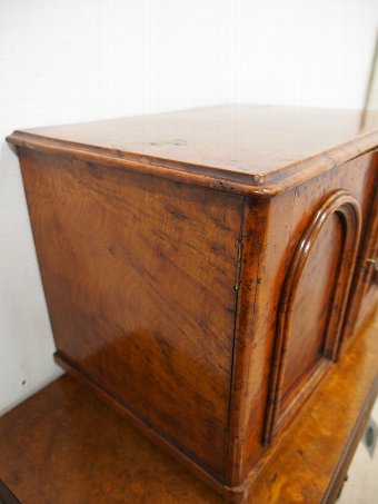 Antique Mid Victorian Burr Walnut Specimen Cabinet