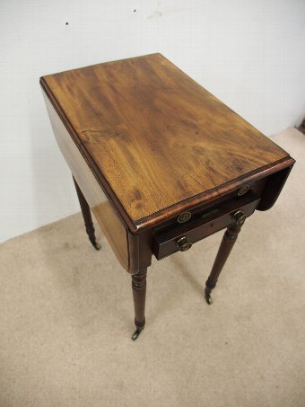 Antique George III Figured Mahogany Drop Leaf Table