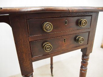 Antique George III Figured Mahogany Drop Leaf Table