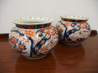Antique Pair of Imari Jardinieres