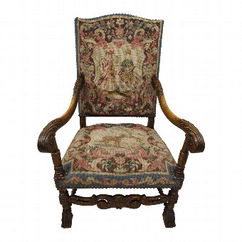 Continental Easy Chair with Tapestry Covering