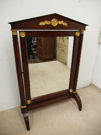 Antique Low Biedermeier Cheval Mirror