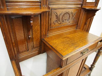 Antique Carved Oak Victorian Hall Stand