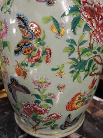 Antique Pair of Family Rose Porcelain Vases