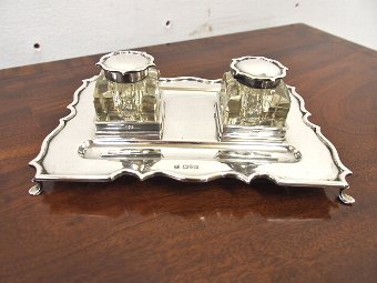 Antique Edwardian Silver Ink Stand