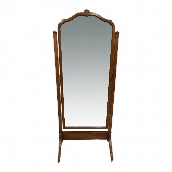 Georgian Style Walnut Cheval Mirror