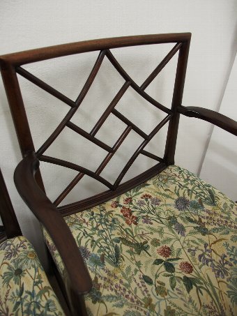 Antique Set of 6 George III Style Cockpen Armchairs