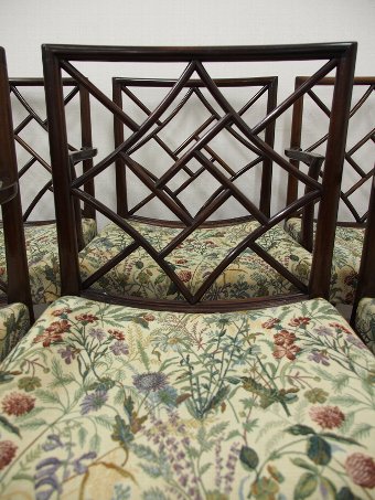 Antique Set of 6 George III Style Cockpen Armchairs