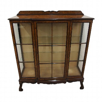 Georgian Style Burr Walnut Display Cabinet