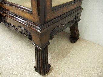 Antique Georgian Style Burr Walnut Display Cabinet