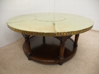 Antique Circular Brass Coffee Table