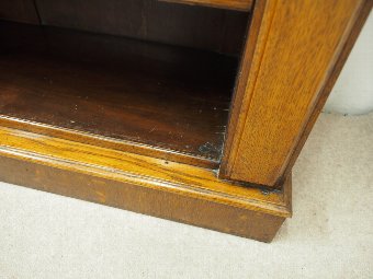 Antique Double Fronted Oak Open Bookcase