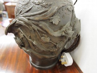 Antique Pair of Japanese Bronze Vases