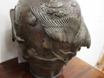 Antique Pair of Japanese Bronze Vases