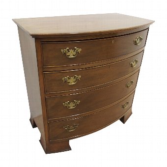 George III Style Mahogany Bow Front Chest of Drawers