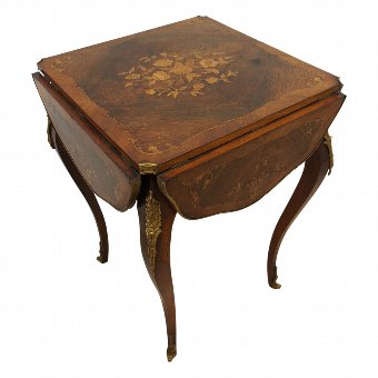 Late Victorian Walnut and Marquetry Inlaid Folding Card Table