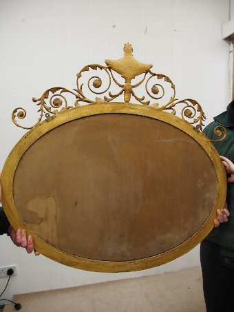 Antique George III Style Gilt Oval Overmantel Mirror