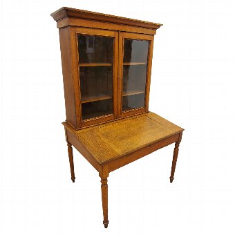 Oak Clerk’s Desk with Cabinet Top