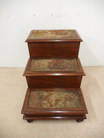 Antique Set of Thread Mahogany Commode Steps