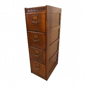 Oak 4 Drawer Filing Cabinet
