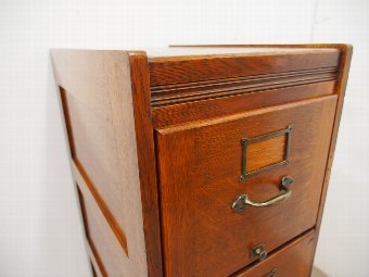 Antique Oak 4 Drawer Filing Cabinet