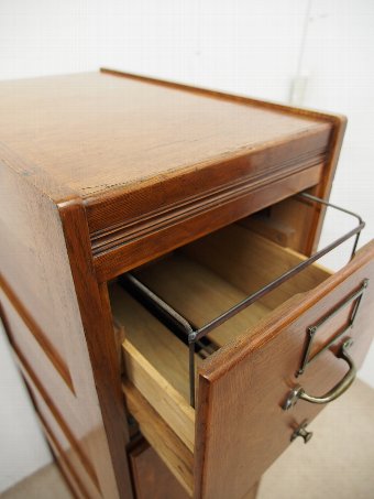 Antique Oak 4 Drawer Filing Cabinet
