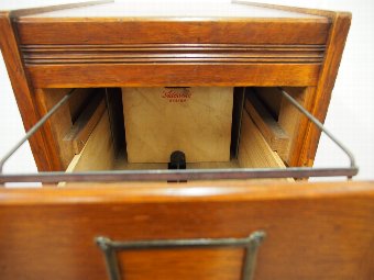 Antique Oak 4 Drawer Filing Cabinet