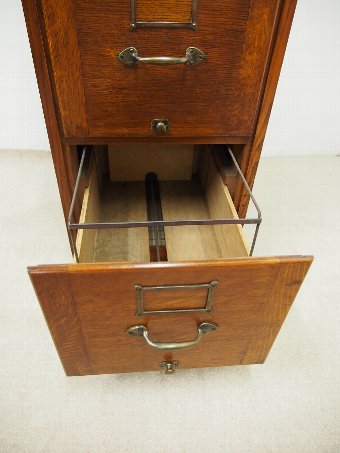 Antique Oak 4 Drawer Filing Cabinet