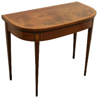 George III Flame Mahogany Fold Over Card Table